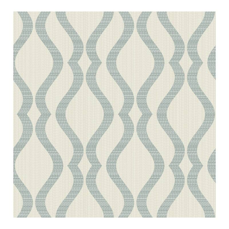 Advantage Yves Teal Ogee Wallpaper - 20.5 x 396 x 0.025