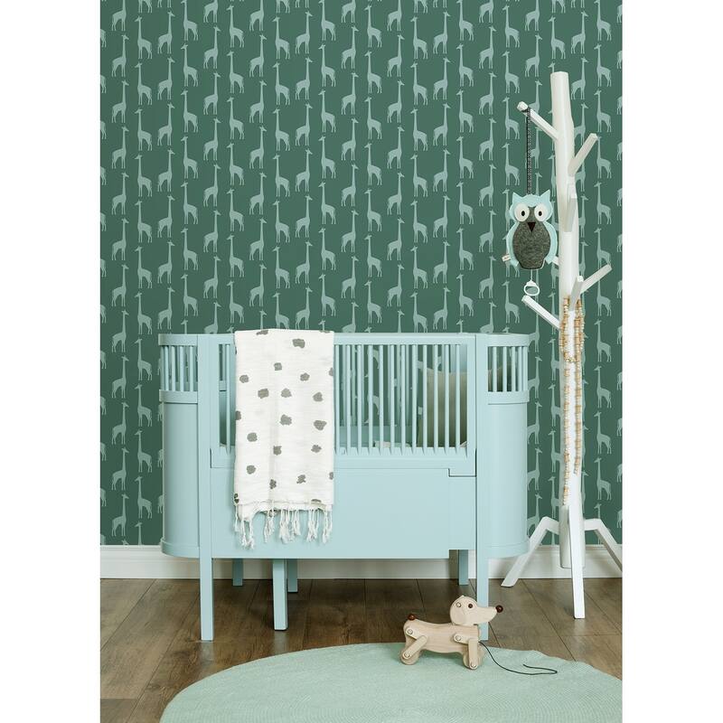 Chesapeake Vivi Teal Giraffe Wallpaper - 20.9 x 396 x 0.025