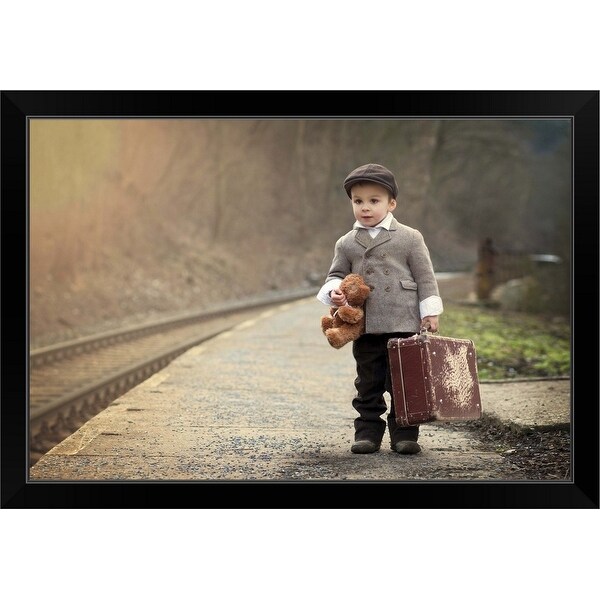 "The Little Traveler" Black Framed Print