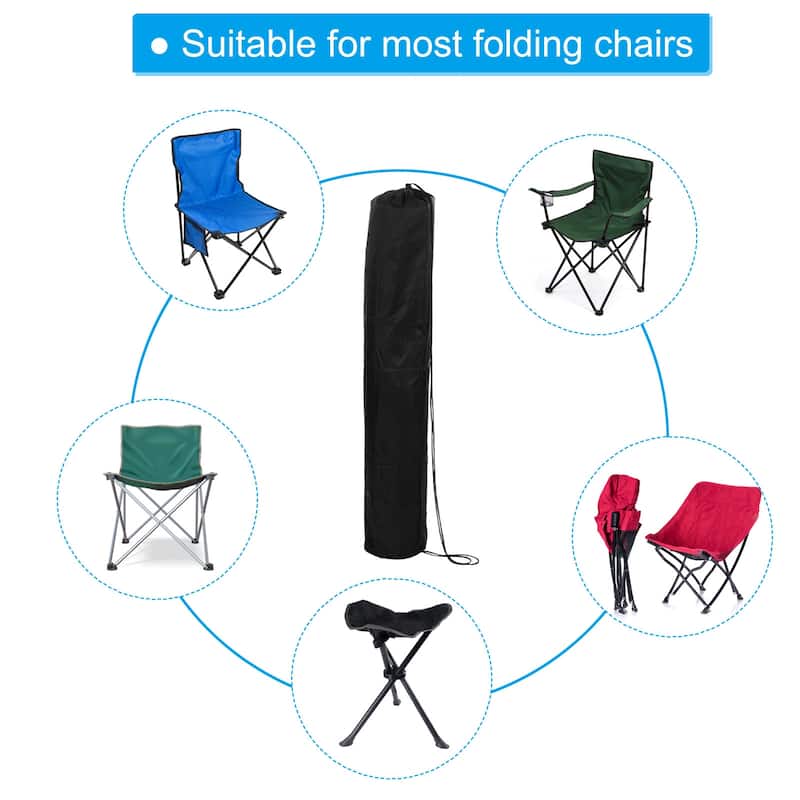 44" Camp Chair Replacement Bag Nylon Foldable Carry Storage Bag with Strap - Black
