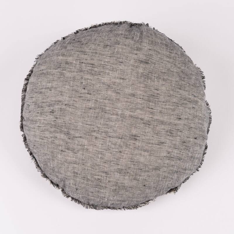 Kent, Asphalt, Pillow, Round - Euro Square