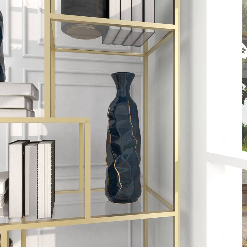 Blue Modern Smooth Glazed Stoneware Vase