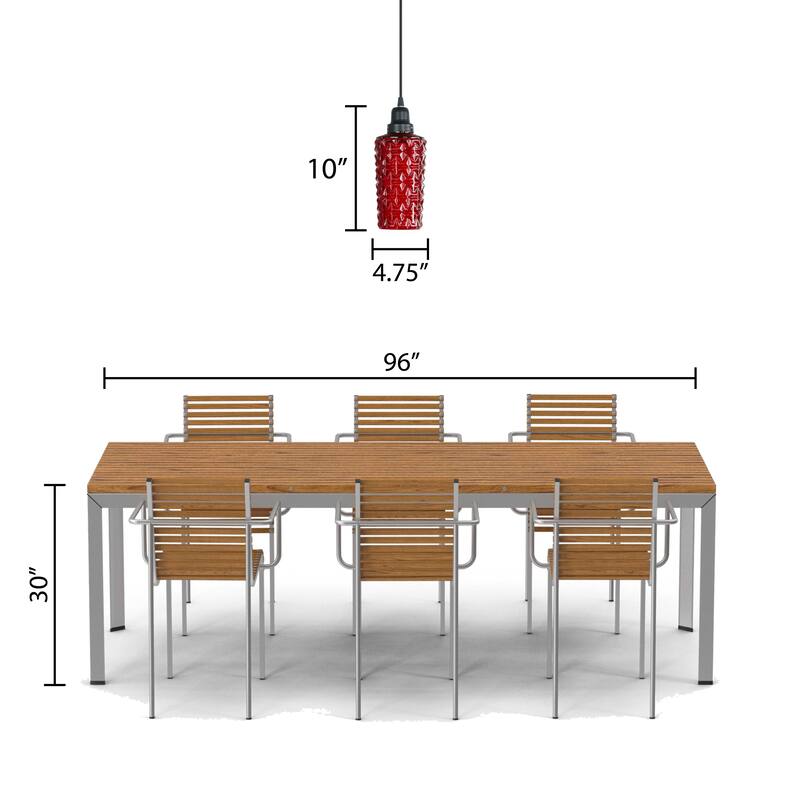 River of Goods Blue/Red and Black Glass and Metal 4.75-Inch Pendant Light with Adjustable Hanging Cord