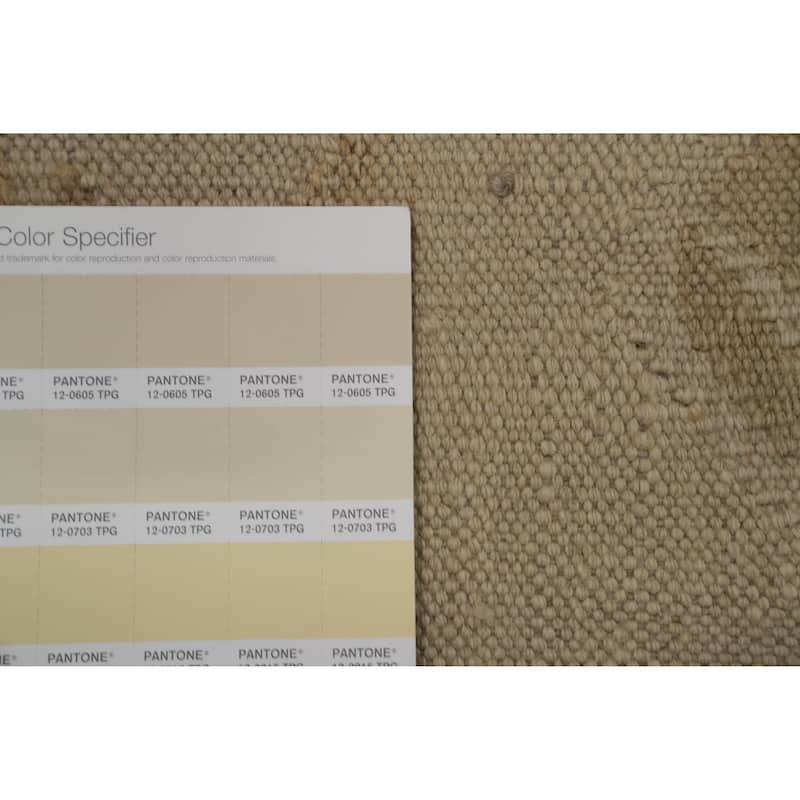 Hand Woven Oriental 100% Wool Carpet Southwestern Tribal Beige & Ivories Kilim Area Rug - 5' 11'' X 4' 2''