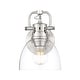 preview thumbnail 3 of 2, Golden Lighting Duncan 1-Light Wall Sconce - Pewter - Clear Glass