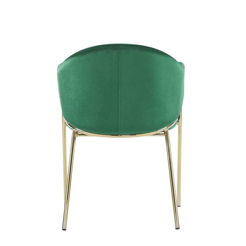 Modern 2 Piece Velvet Dining Chairs with Backrest, Cushions and Metal Legs for Dining Room Kitchen Living Room Bedroom