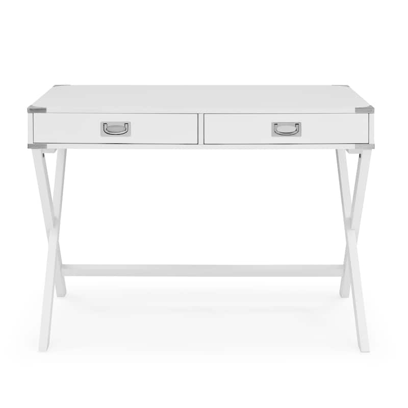 Computer Desk with Storage, Solid Wood Desk with Drawers, Modern Study Table for Home Office,Small Writing, White