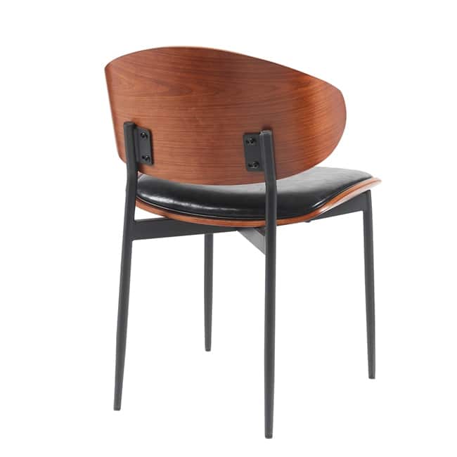 Set of 2 Modern Dining Chairs – Italian-Inspired Bentwood Frame with Matte Metal Legs & Premium PU Leather Upholstery‌