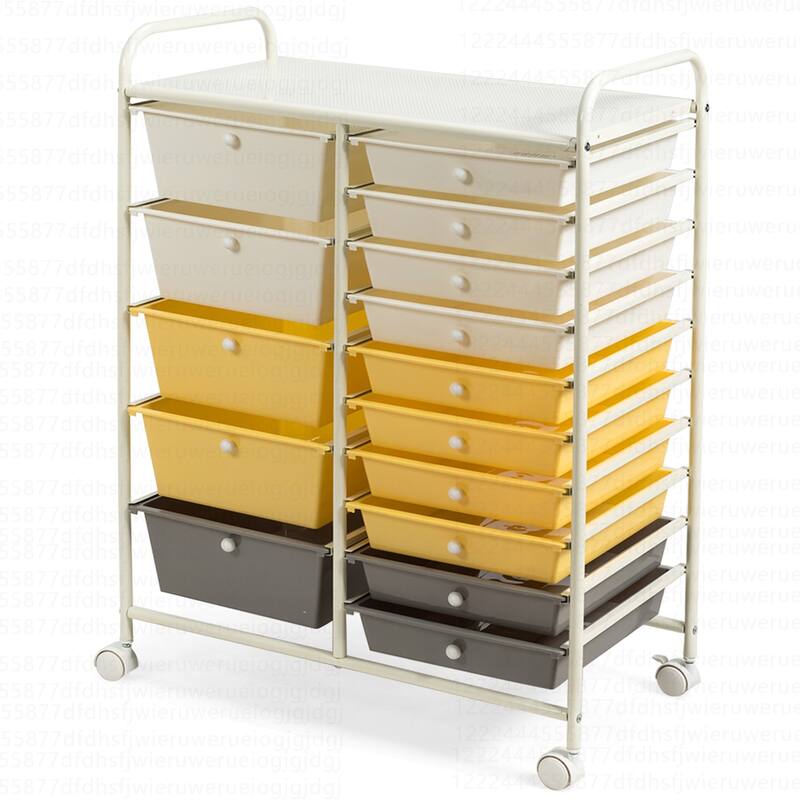 Costway 15 Drawer Rolling Storage Cart Tools Scrapbook Paper Office - See Details
