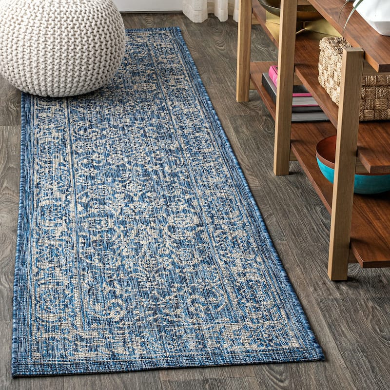 JONATHAN Y Sinjuri Bohemian Textured Weave Floral Indoor/Outdoor Area Rug