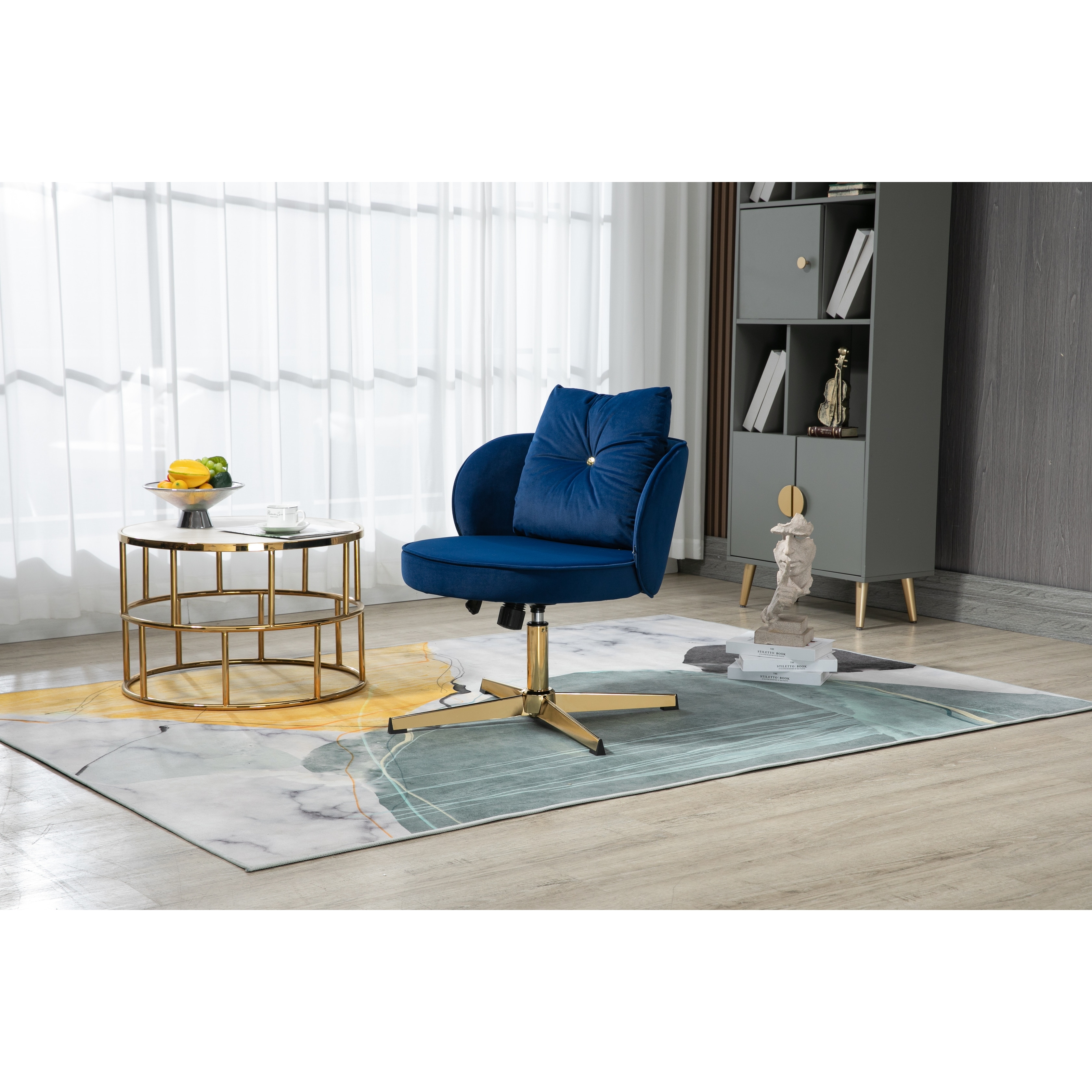 Cobalt blue store desk chair