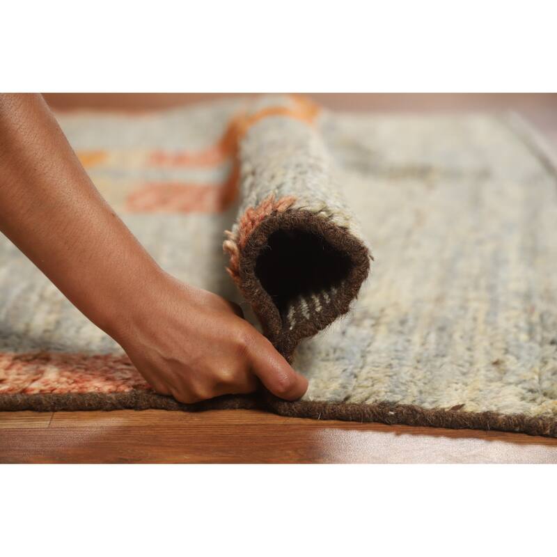 Tribal Moroccan Area Rug Handmade Multi-Color Wool Carpet - 6'0" x 7'9"