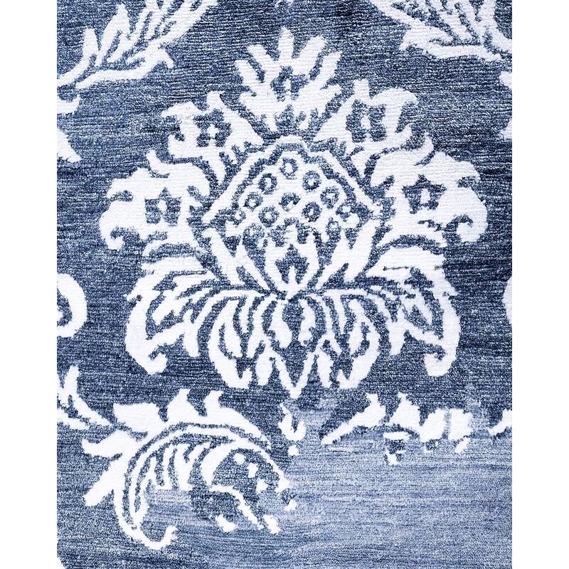 Modern One-of-a-Kind Handmade Area Rug, Blue - 8' 10" x 12' 1"