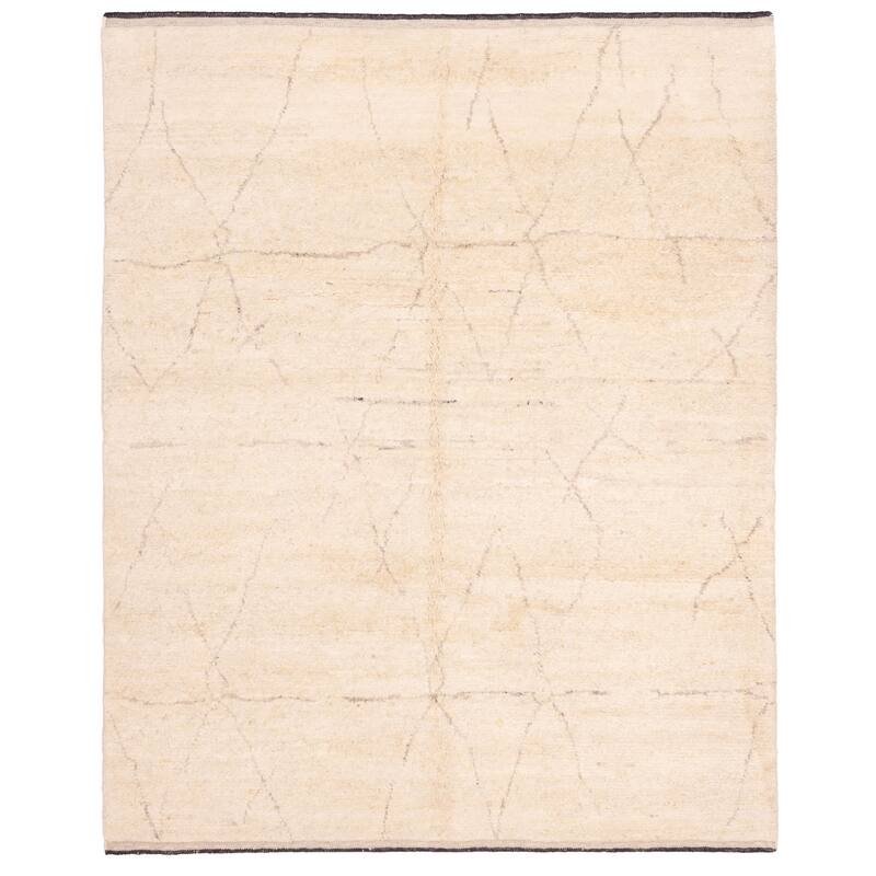 ECARPETGALLERY Hand-knotted Looma Cream Wool Rug - 7'11 x 9'8