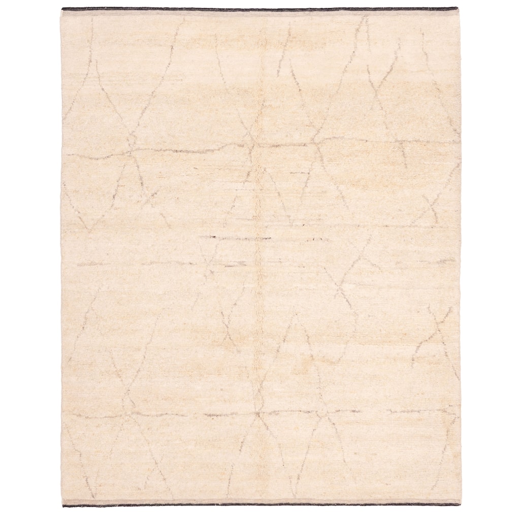 ECARPETGALLERY Hand-knotted Looma Cream Wool Rug - 7'11 x 9'8