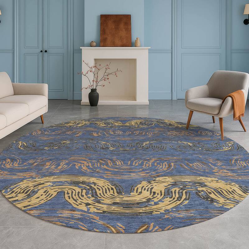 Machine Washable Indoor/ Outdoor Modern Ari Chantille Rug