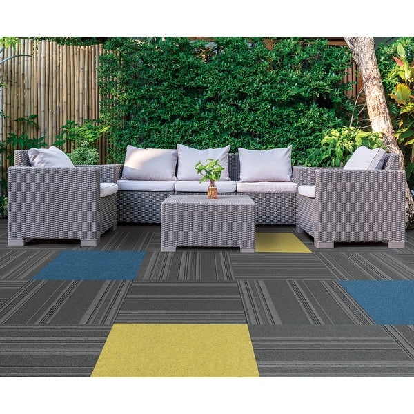 Foss Peel and Stick Color Accents Platinum 24 in. x 24 in. Residential Carpet Tile (8-tile / case) Foss Peel and Stick Color Accents Platinum 24 in. x 24 in. Residential Carpet Tile (8-tile / case)