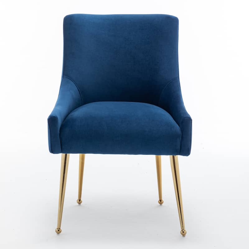 SEYNAR Velvet Upholstered Dining Chair Set of 4, Modern Glam Armless Side Chair
