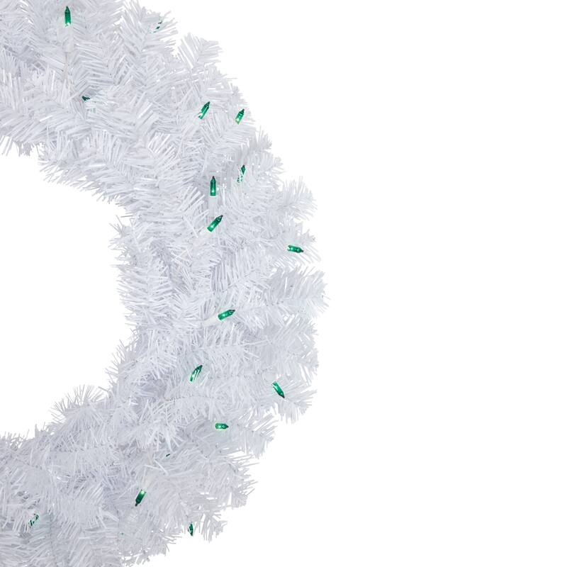 Woodbury White Pine Artificial Christmas Wreath, 24-Inch, Green Lights