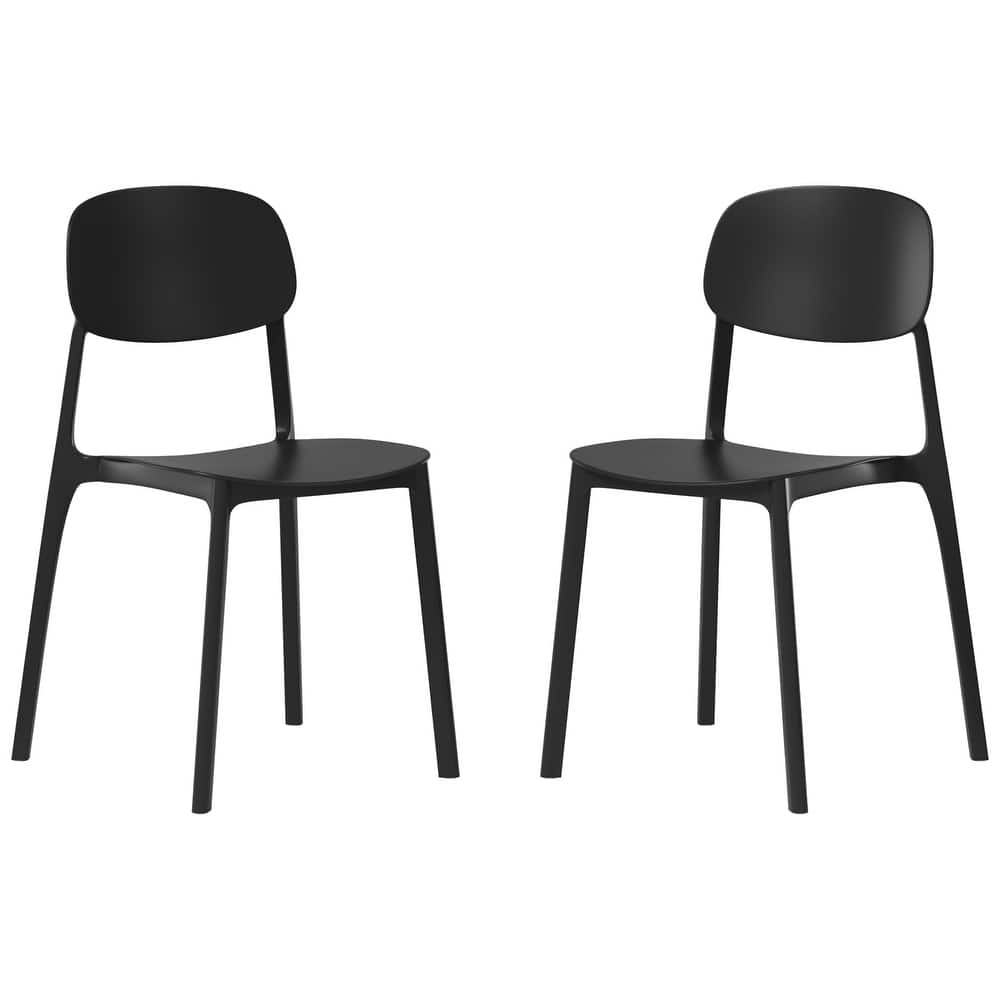 Frond and Form Outdoor Patio Stacking Dining Side Chair (Set of 2)