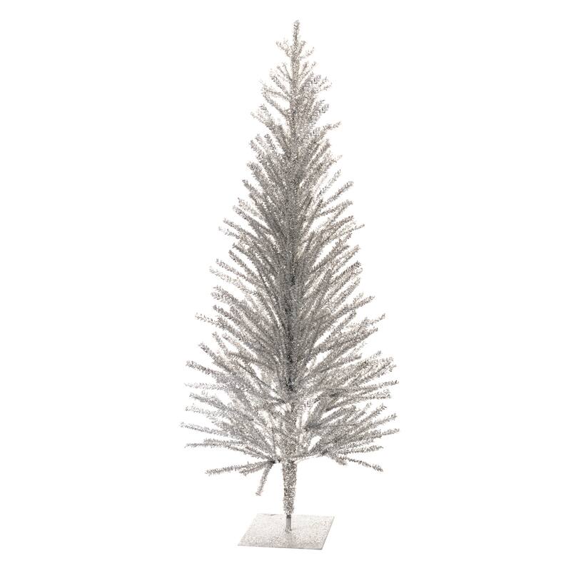 Silver Glitter Pine Tree for Holiday Home Decor - 48"