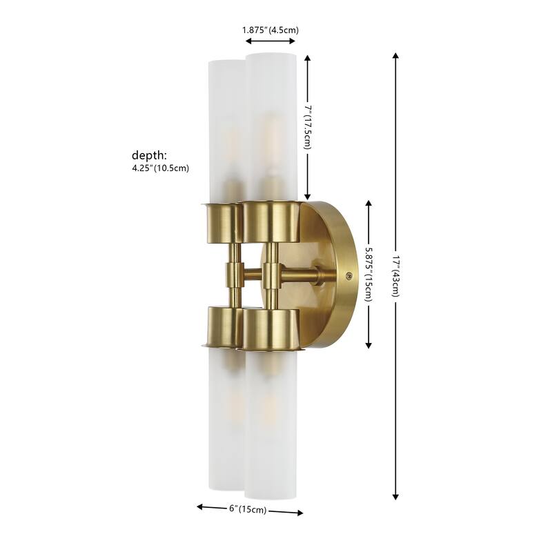 SAFAVIEH Lighting Amala Modern 4-Light 4-inch Wall Sconce (LED Bulbs Included) - 4.3 In. W x 6 In. D x 17 In. H - 4Wx6Dx17H