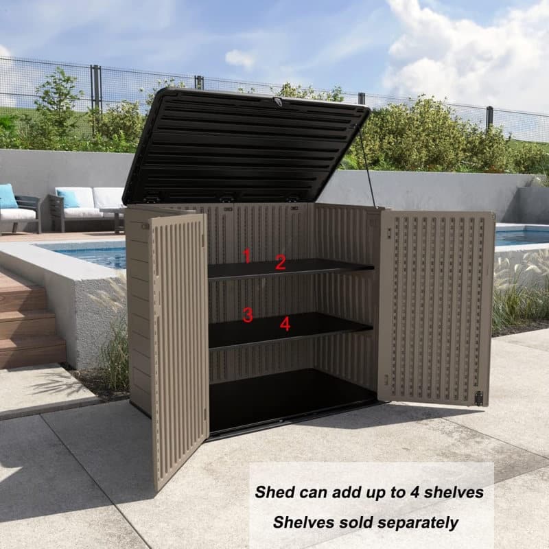 Outdoor Resin Deck Box Storage Shed for Garden,Patios,Backyards,Tools