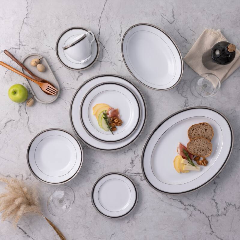 Noritake Austin Platinum 50-Piece Dinnerware Set, Service For 8