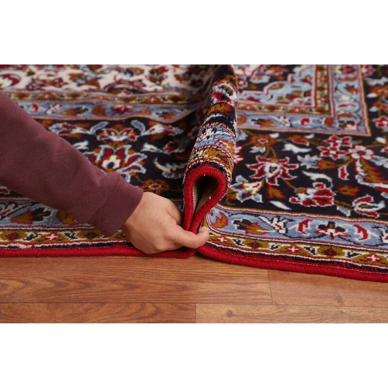 Kashan Turkish Area Rug Machine-Made Oriental Red Carpet - 9'7" x 12'6"