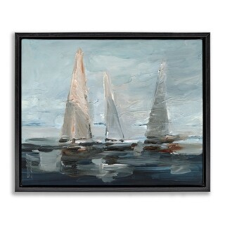 Stupell Painterly Sailboat Trio Framed Floater Canvas Wall Art Design ...
