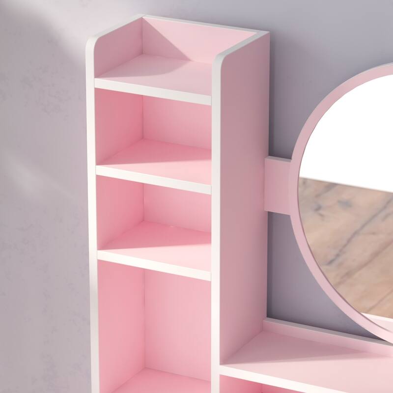 Make Up Vanity Set with Stool and Mirror