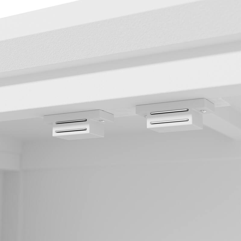 Solid Wood Tall Storage Cabinet, 31.5" Farmhouse Distressed White Carved Armoire with Shelves and Drawer - 31.5"x68.9"