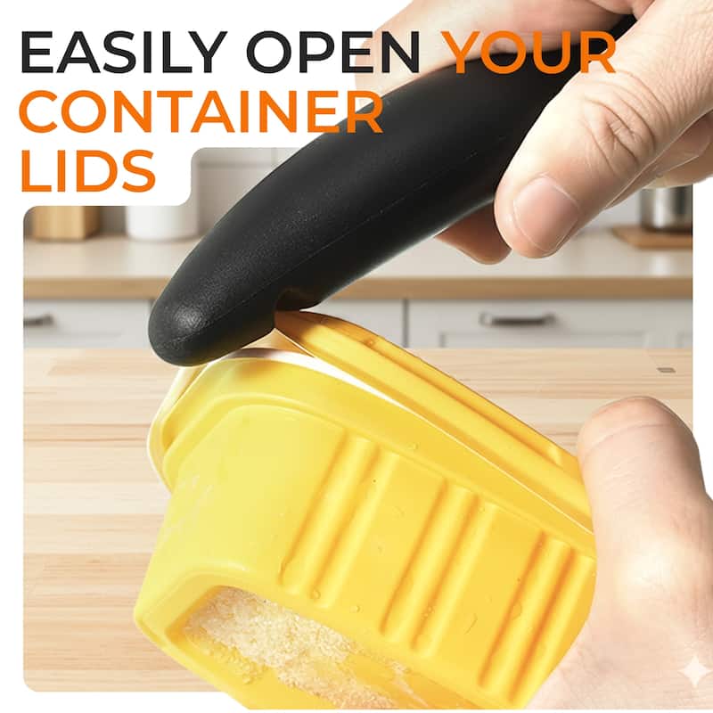 Cheer Collection Heavy Duty Ice Cream Scoop Stainless Steel with Curved Head and Lid Opener Black 7.87 Inch