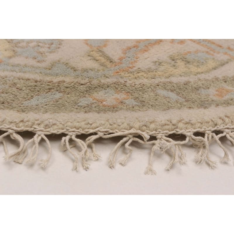 ECARPETGALLERY Hand-knotted Royal Oushak Ivory Wool Rug - 6'0 x 6'0