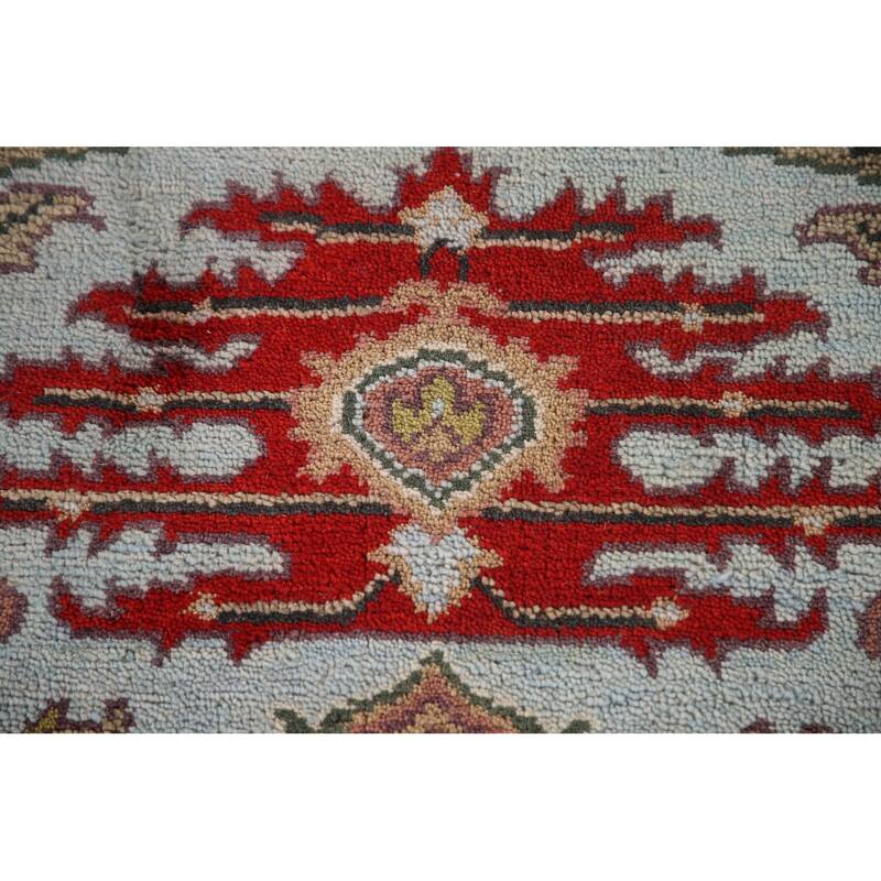 Light Blue Heriz-Serapi Oriental Round Area Rug Handmade Wool Carpet - 7'11"x 7'11"