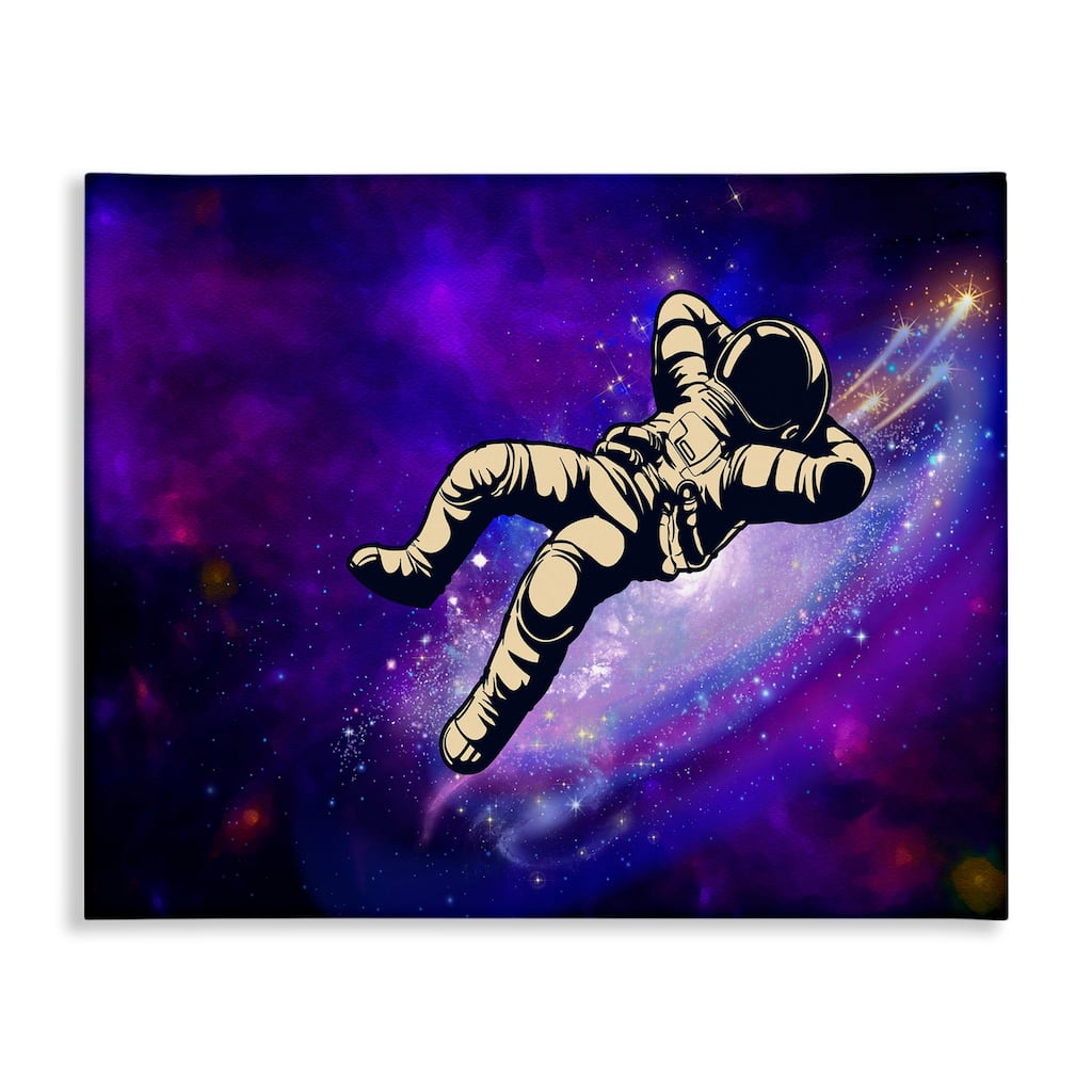Stupell Relaxing Astronaut in Space Canvas Wall Art Design By Jesse Keith