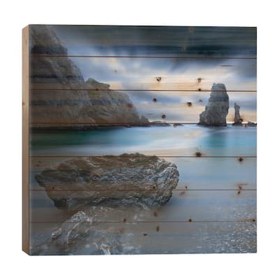 Turquoise III Print On Wood by Sebastien Del Grosso - Multi-Color
