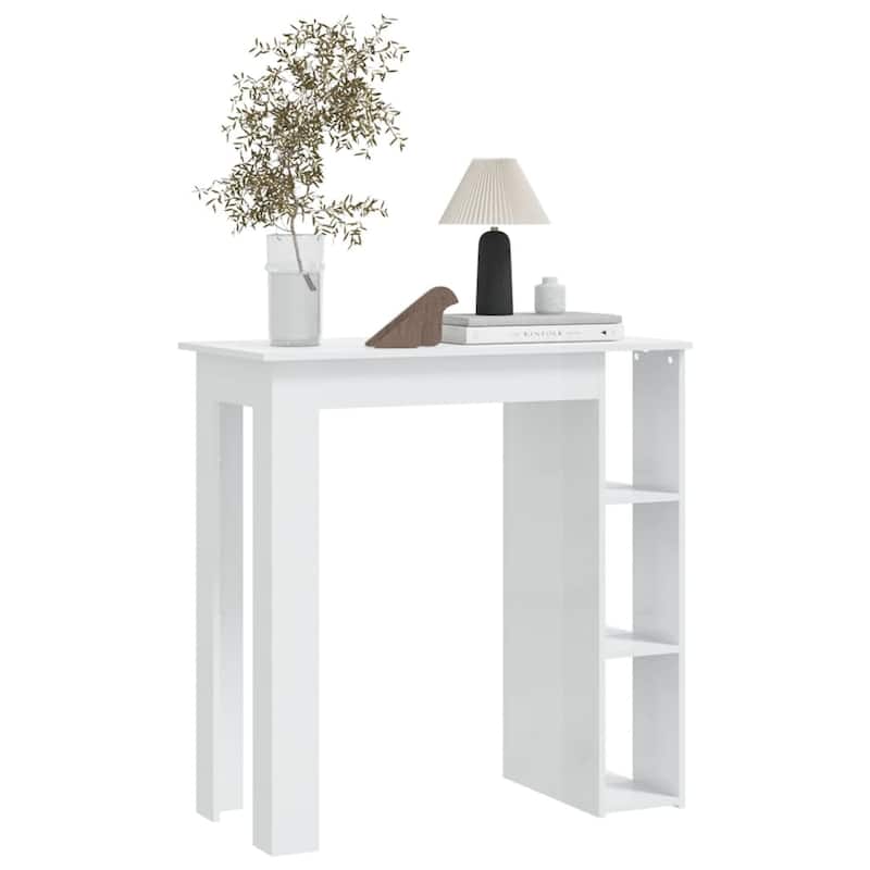 vidaXL Bar Table Kitchen Pub Table Bistro Table with Shelf Engineered Wood - 40.2" x 19.7" x 40.7"