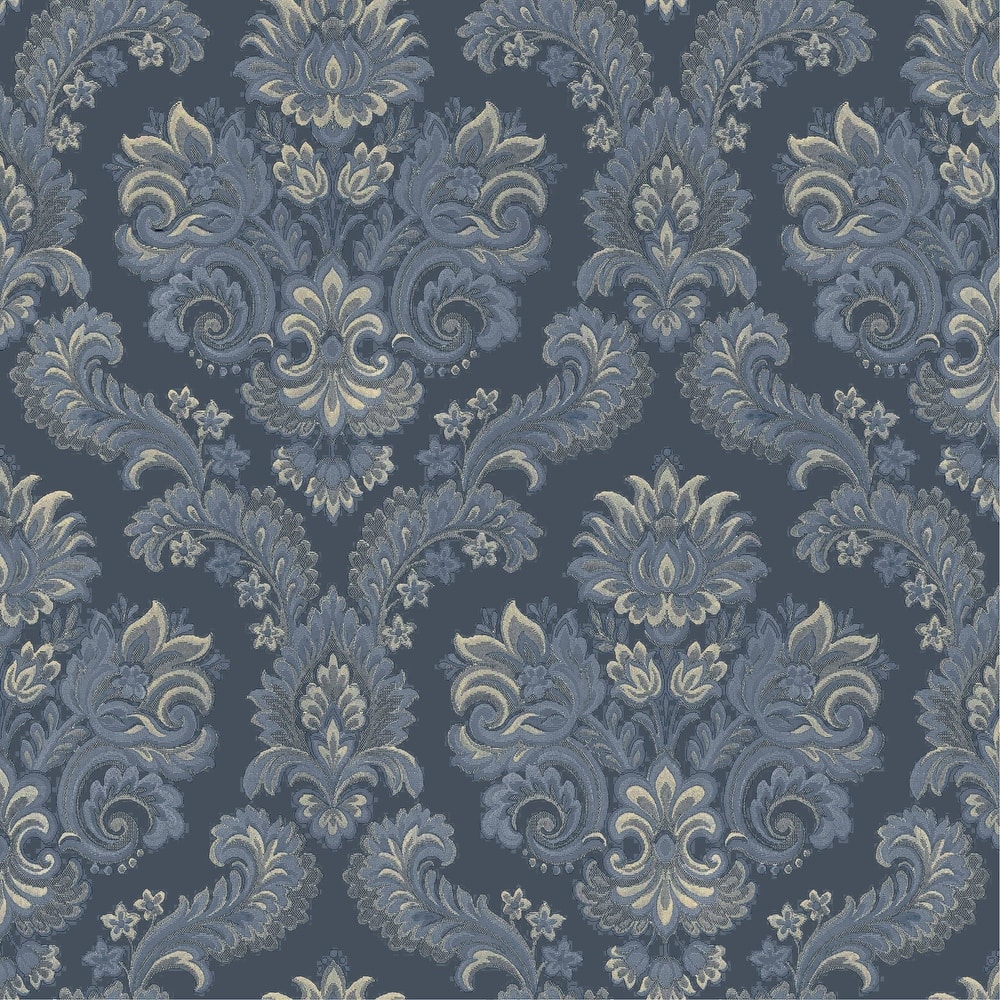 Galerie Wallcoverings Italian Style Traditional Floral Damask Vinyl on Non-woven Wallpaper Roll
