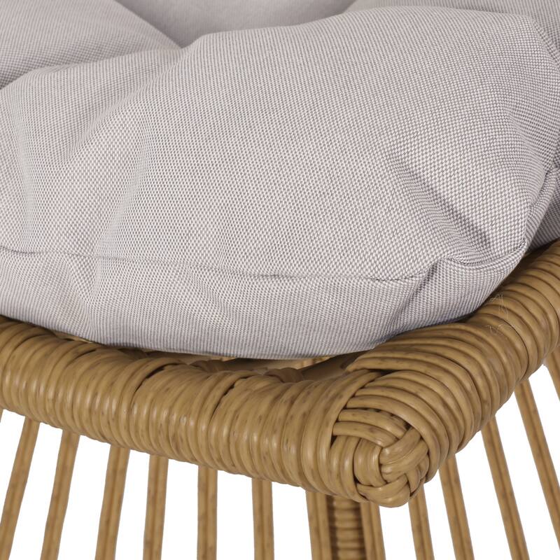 Caryl Outdoor Wicker Chair and Side Table Set with Cushion by Christopher Knight Home