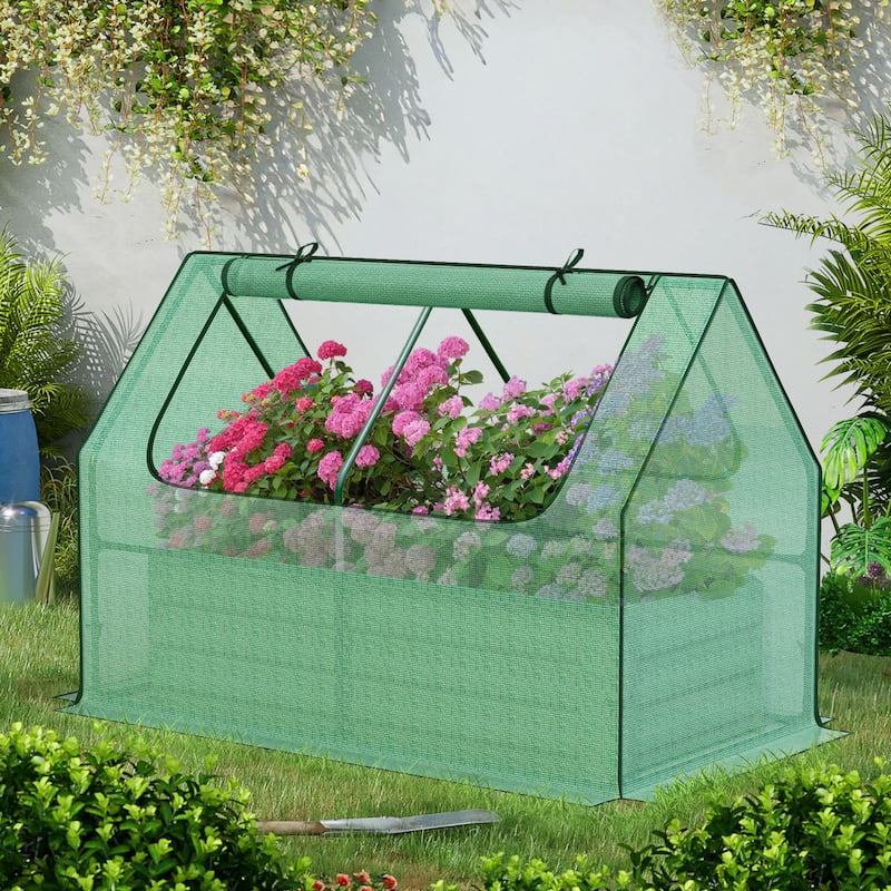 Aoodor Raised Garden Bed Kit with PE Cover, Screen Windows