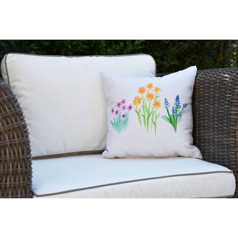 18 x 18 inch Flower Trio Outdoor Pillow
