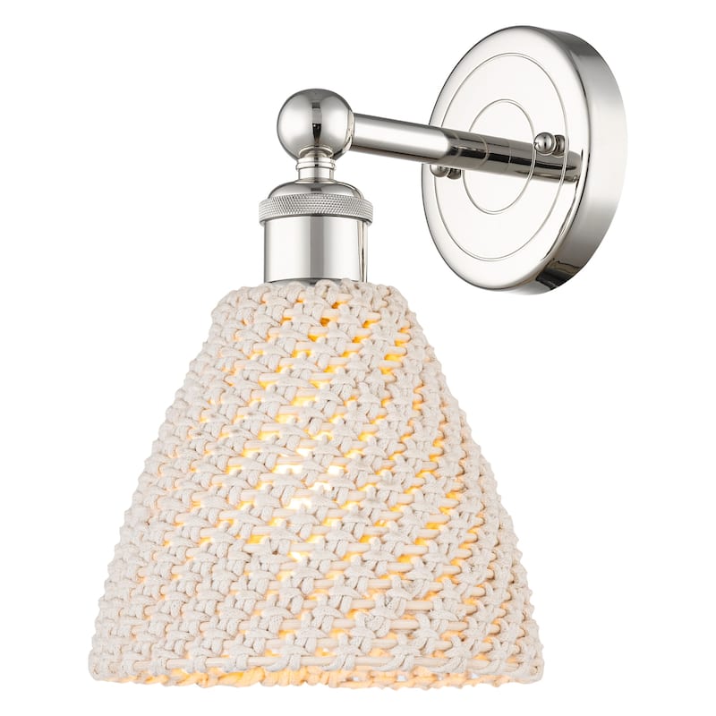 Innovations Lighting 616-1W-12-8 Bristol Natural Sconce Bristol - Polished Nickel / Natural