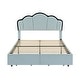 preview thumbnail 24 of 28, Beige Full Upholstered Bed with LED Lights and Drawers