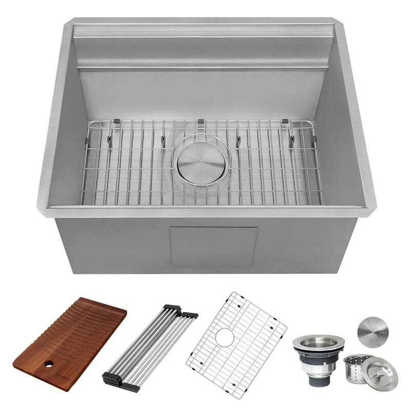 Ruvati 23 x 19 x 12 inch Deep Laundry Workstation Sink Undermount Stainless Steel - RVU6525
