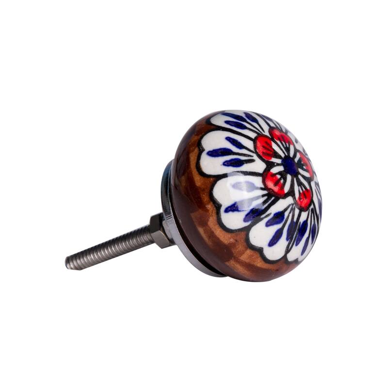 HomeRoots 1.5" x 1.5" x 1.5" Ceramic/Metal Multicolor 8 Pack Knob - 1.5" x 1.5" x 1.5"
