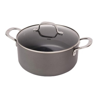 4.7L 24cm (5 Quart 9.5 Inch) Hard Anodized Nonstick Dutch Oven With Lid