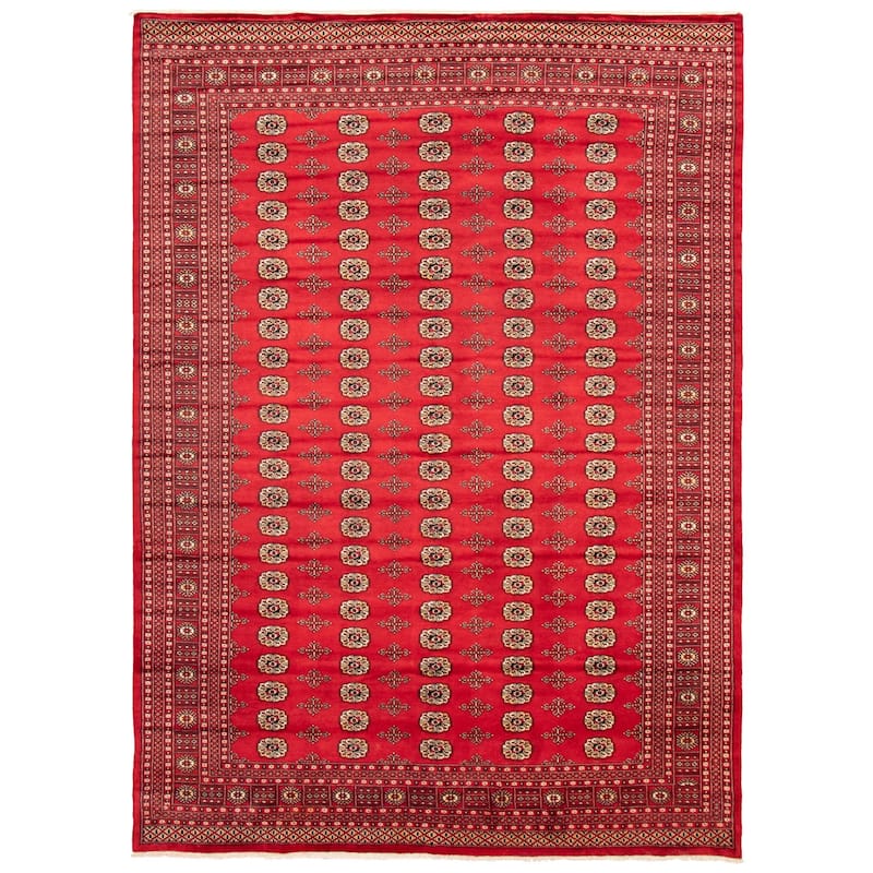 ECARPETGALLERY Hand-knotted Finest Peshawar Bokhara Red Wool Rug - 9'1 x 12'5 - Red - 9'1 x 12'5