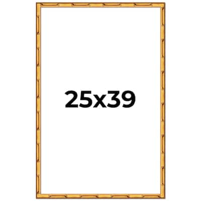 25x39 Frame Gold Bamboo Picture Frame Modern Photo Frame Includes UV Acrylic Shatter Guard Front Acid Free Foam Backing Board