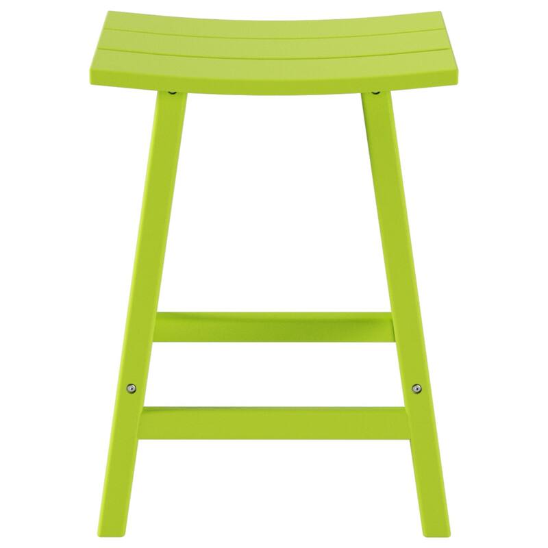 Polytrends Laguna Hdpe All Weather Outdoor Patio 24" Saddle Seat Counter Stool (Set Of 2)